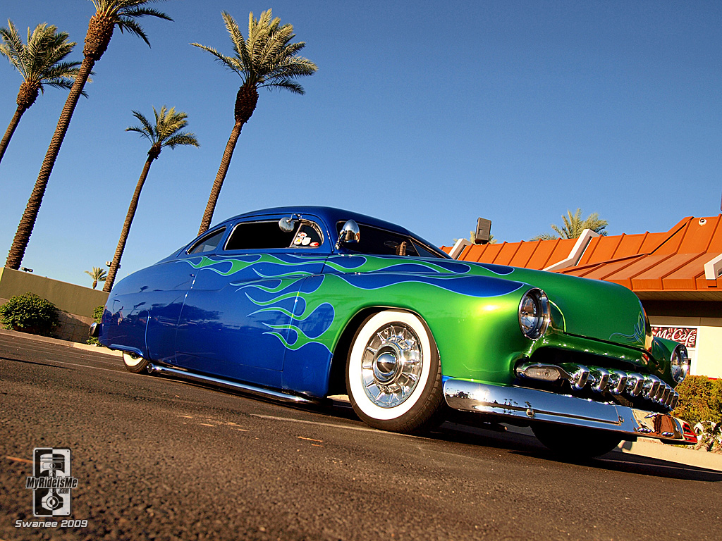 Green On Blue White Wall Tires