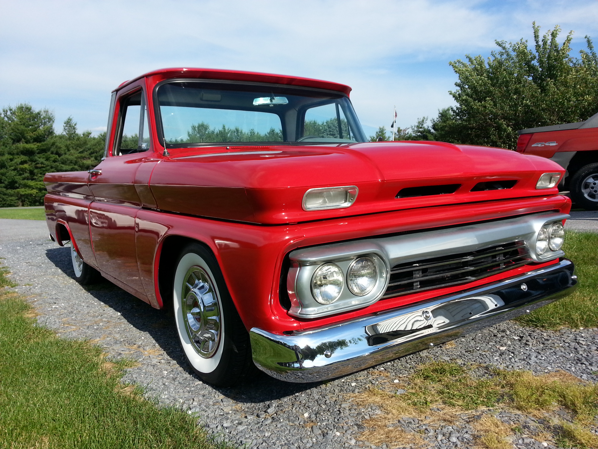 Red Truck White Wall Tires